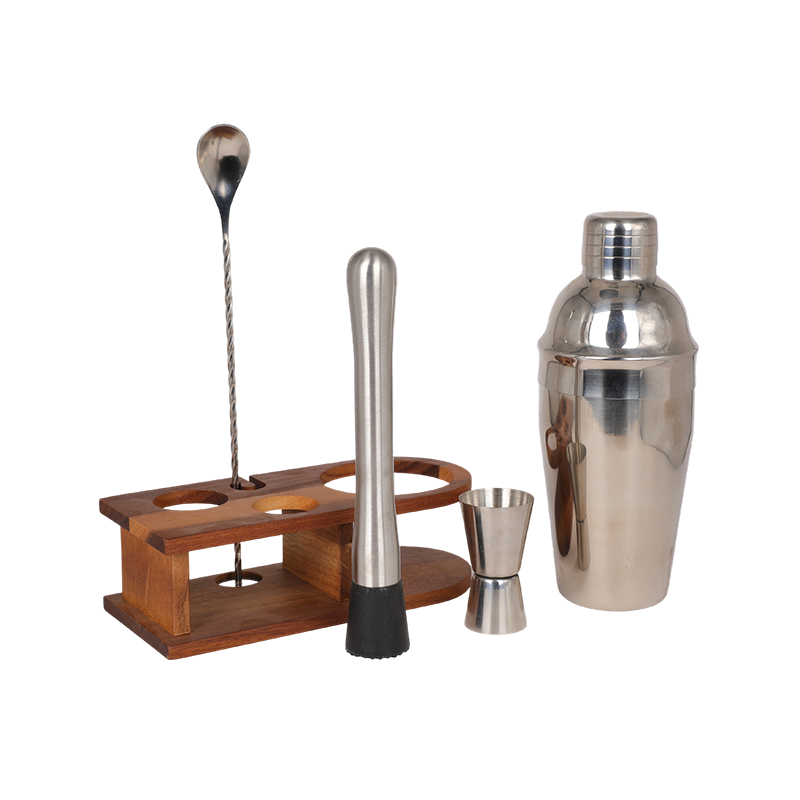 Juego de mezcladores de acero inoxidable de 5 piezas con soporte