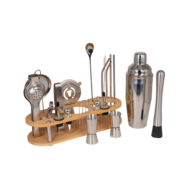 Kit de barman Boston Shaker Set de 24 piezas con soporte