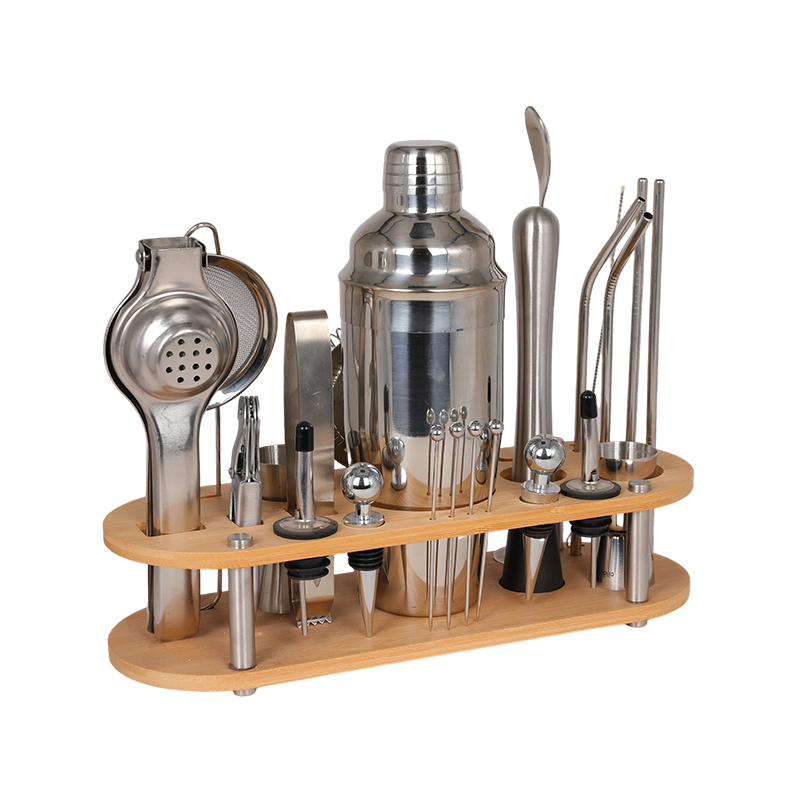 Kit de barman Boston Shaker Set de 24 piezas con soporte