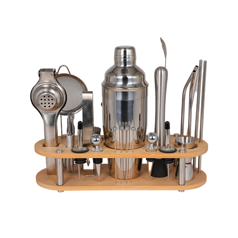 Kit de barman Boston Shaker Set de 24 piezas con soporte