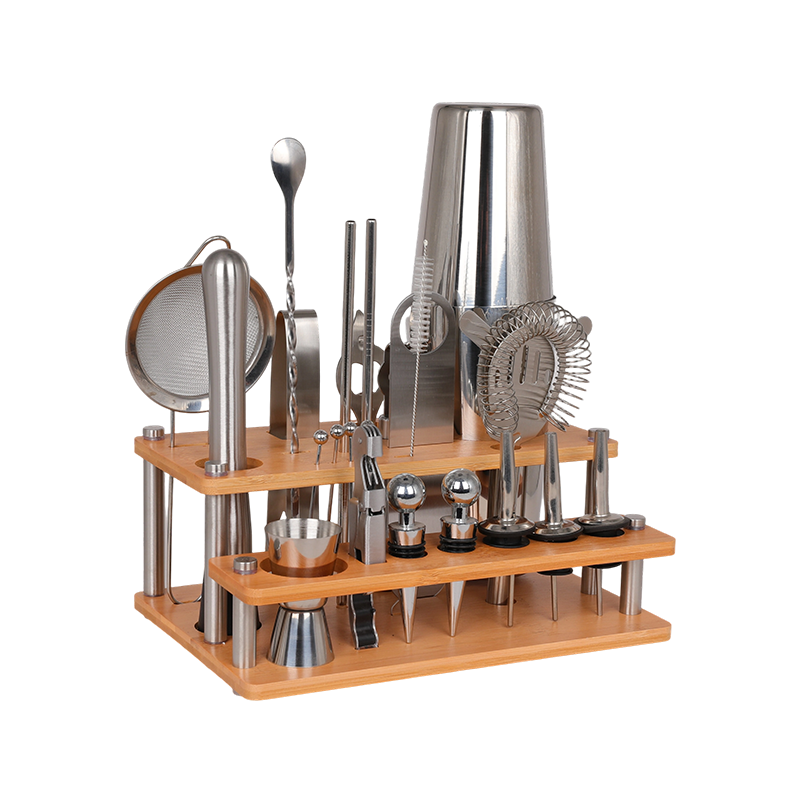 Kit de barman Boston Shaker Set de 24 piezas con soporte