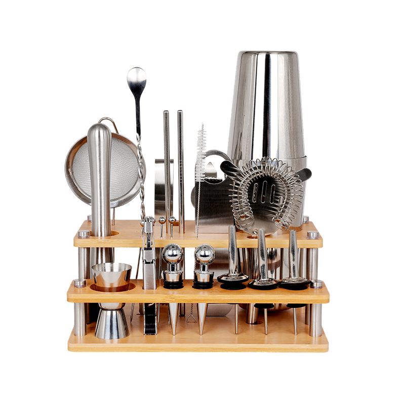 Kit de barman Boston Shaker Set de 24 piezas con soporte