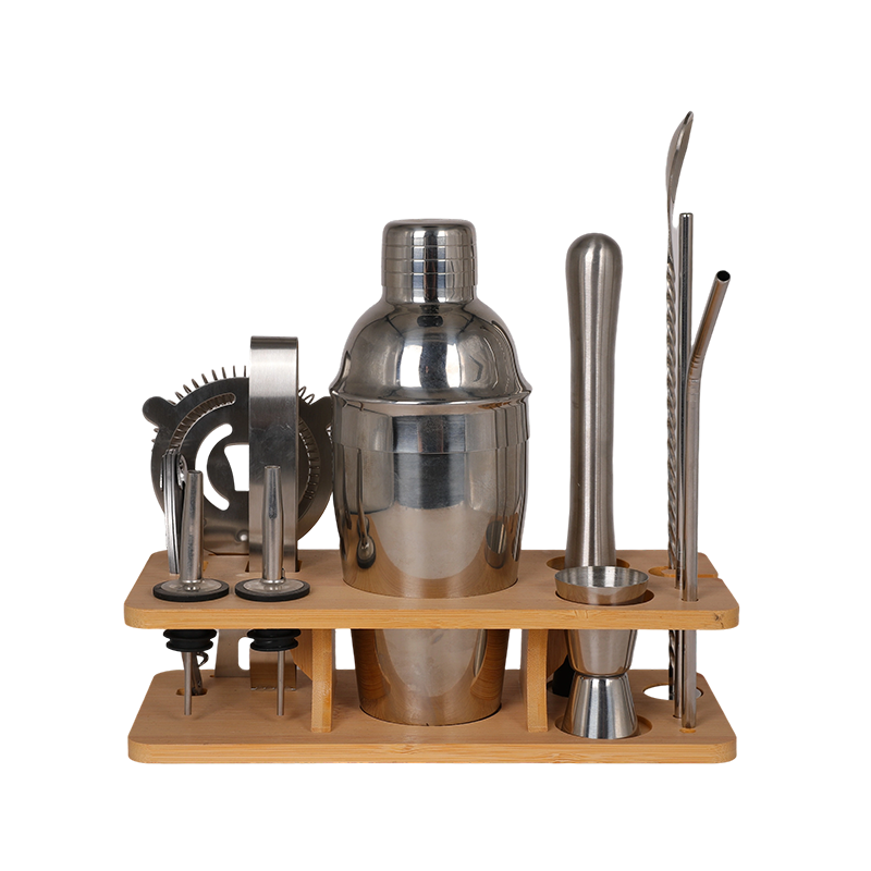 Kit de vajilla de bar con coctelera de acero inoxidable de 12 piezas