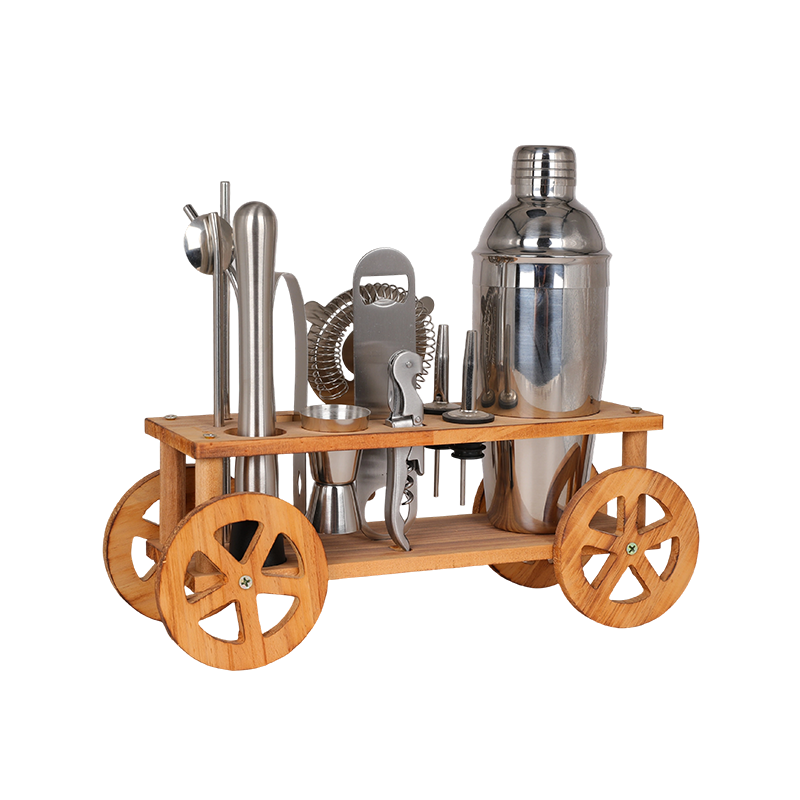 Juego de coctelera Bartender de 13 piezas con soporte