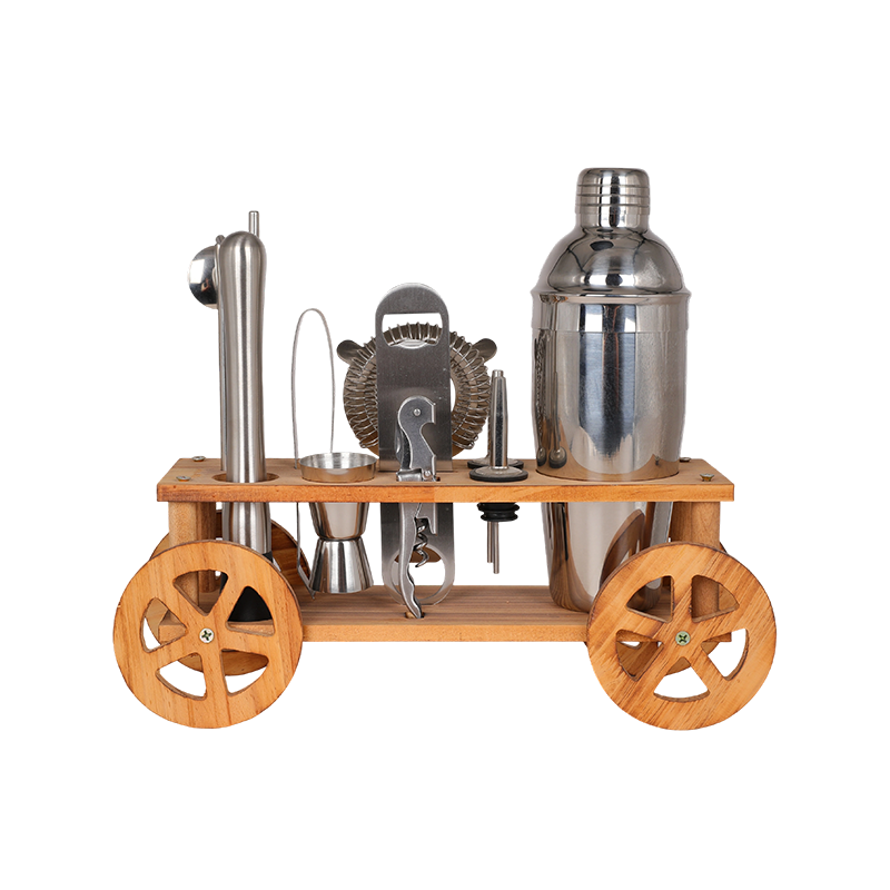 Juego de coctelera Bartender de 13 piezas con soporte