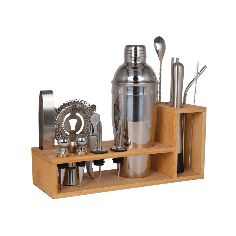 Coctelera mezcladora de 15 piezas con soporte