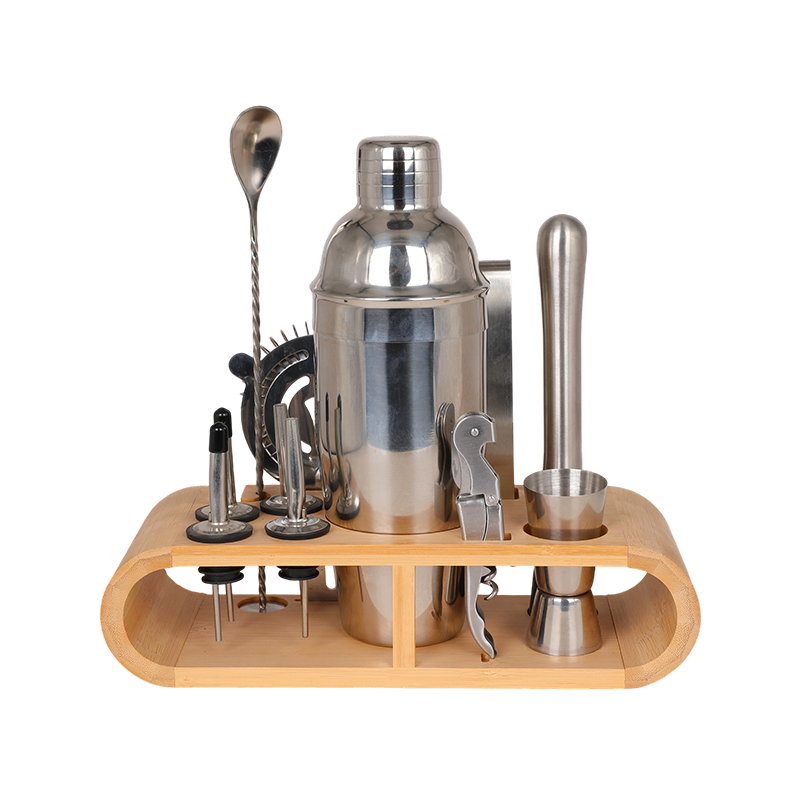 Kit de vajilla de bar con coctelera de acero inoxidable de 12 piezas