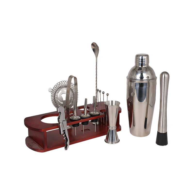 Coctelera mezcladora de 15 piezas con soporte