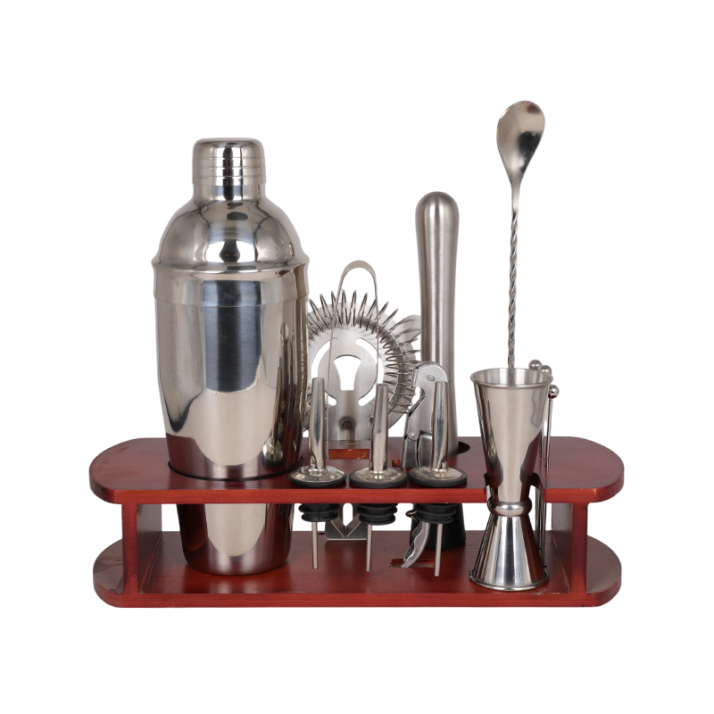 Coctelera mezcladora de 15 piezas con soporte